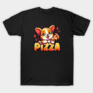 Funny Pizza Cute Corgi Dog Lover T-Shirt